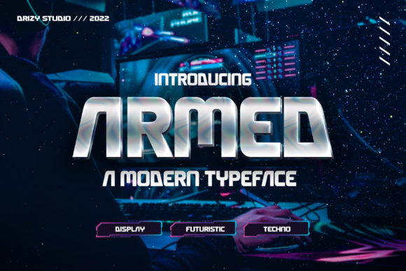 Armed: A Futuristic Display Font for Modern Crafters