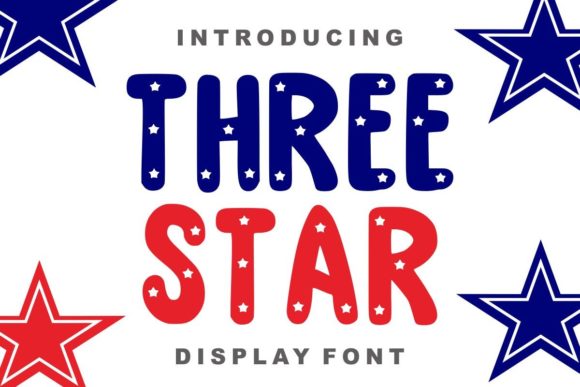 Three Star: A Playful Display Font for Creative Projects